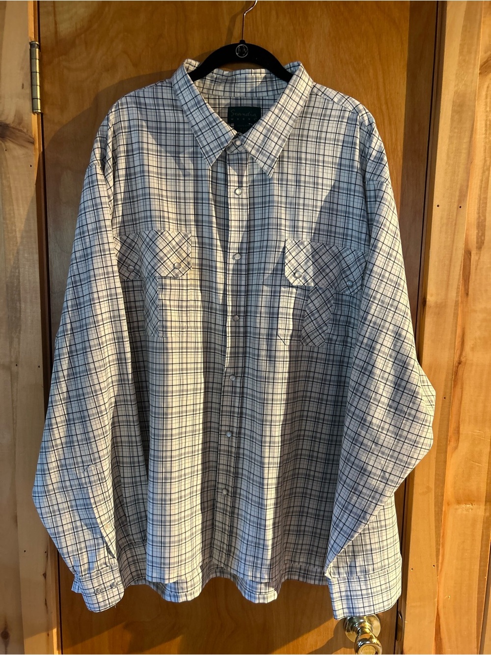 VTG Scandia Woods Mens 3XL Plaid Western Pearl Snap Shirt Long Sleeve